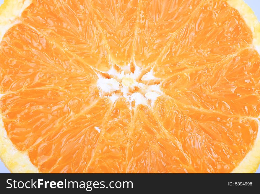 Fresh Orange slice close up