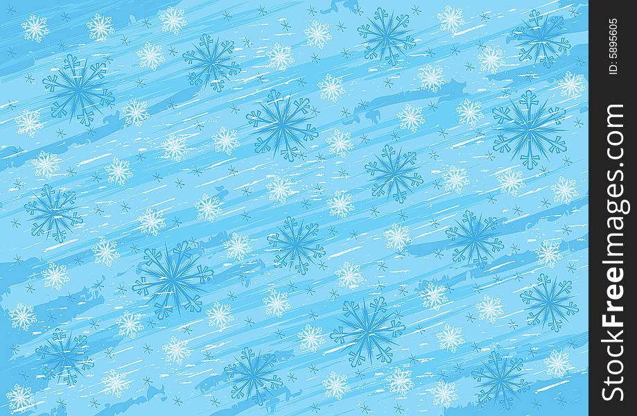 Winter grunge illustration with snowflakes. Winter grunge illustration with snowflakes