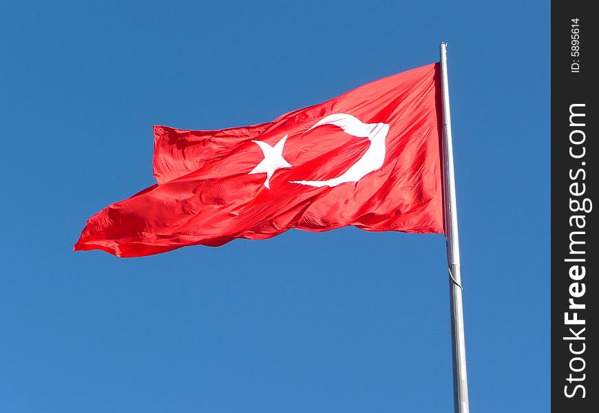 Turkish flag wave in the wind