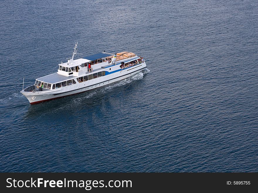 Yacht floating in the sea