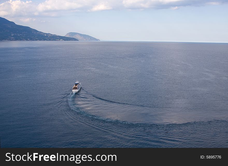 Yacht floating in the sea