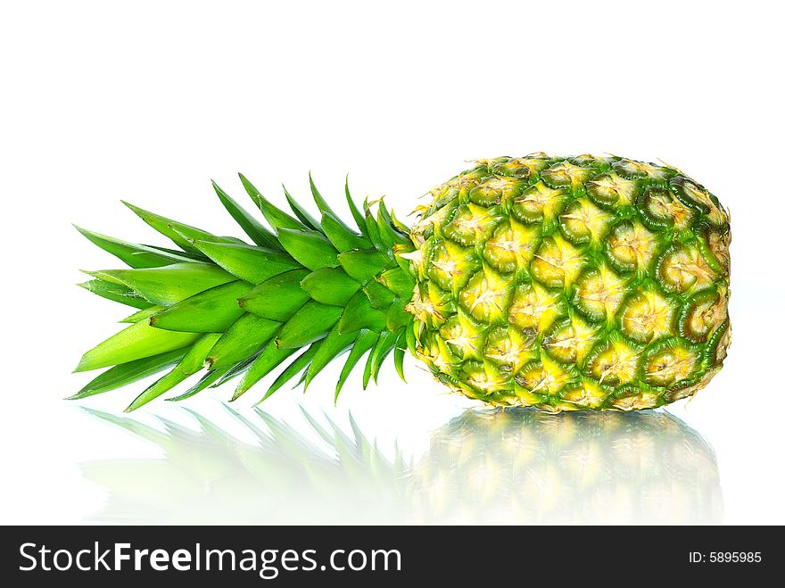 Fresh pineapple isolated on the white background