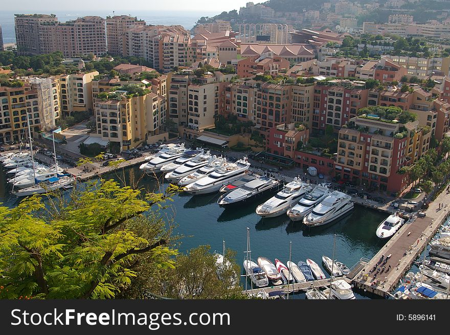 Marnina of monaco seen from above (near the castle where the royal family leave). Marnina of monaco seen from above (near the castle where the royal family leave)