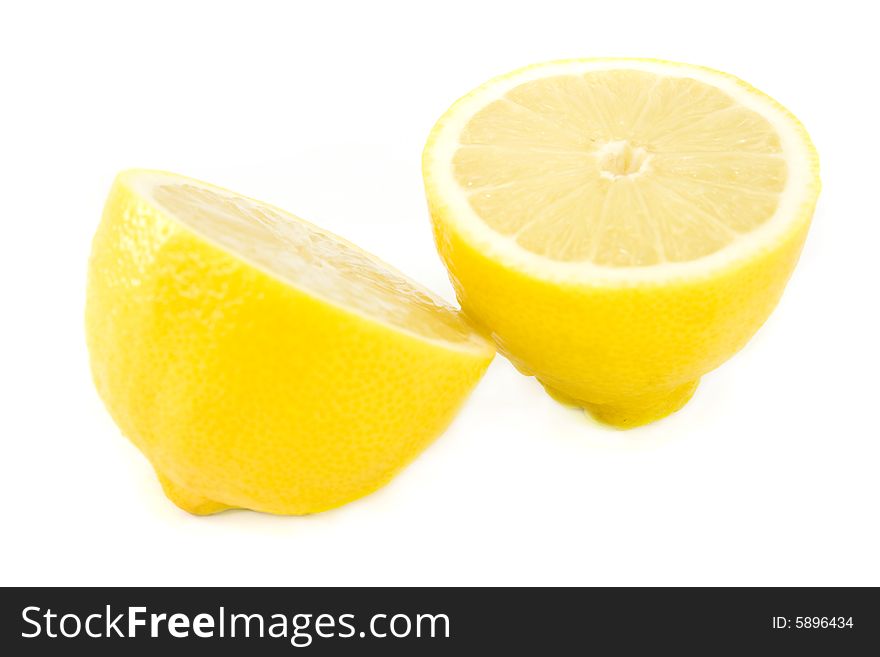 Yellow lemons isolated on white
