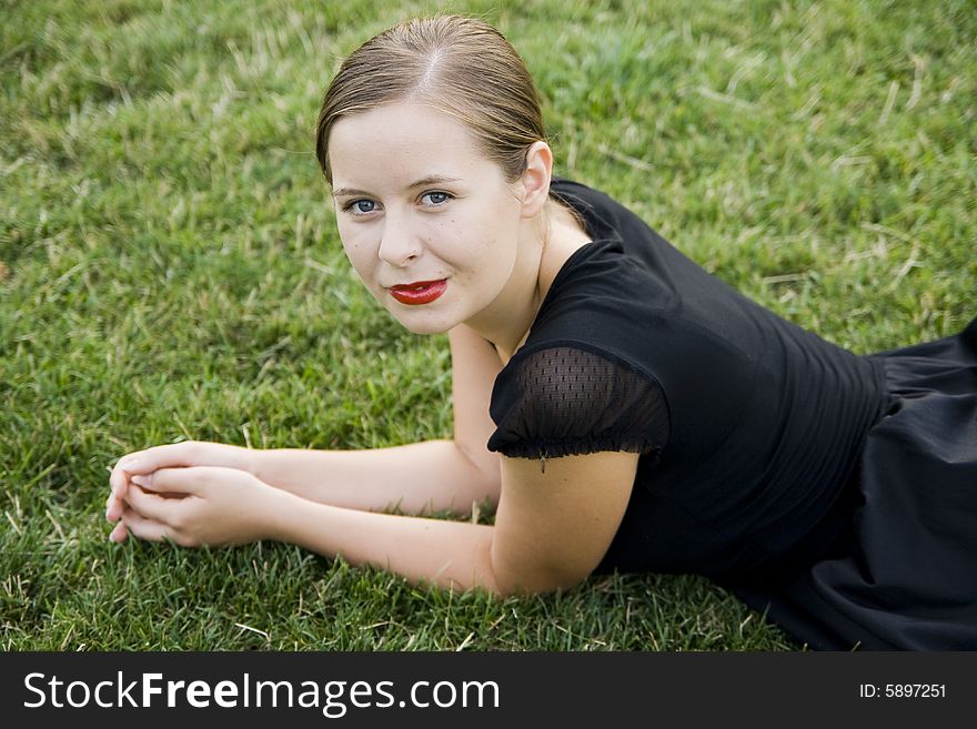 Portrait of young cute girl