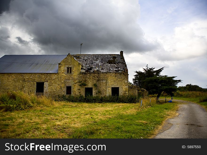 Country side shot in brittany in france