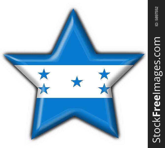 Honduras button flag star shape - 3d made