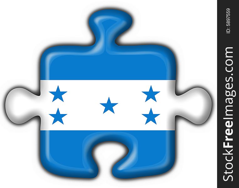 Honduras Button Flag Puzzle Shape