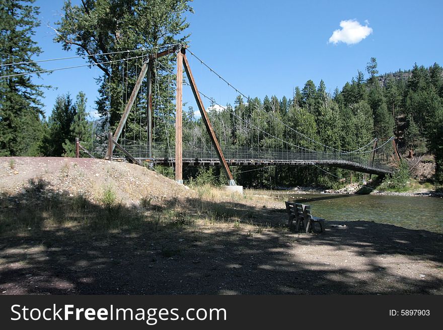 Lost River Bridge on the Methow River in the North Cascades of Washington state