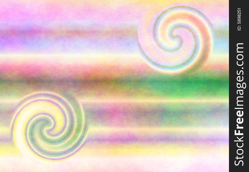 Pastel colors grunge psychedelic background with two spirals. Pastel colors grunge psychedelic background with two spirals