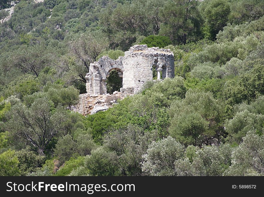 Ancient church on a bay of marmaris