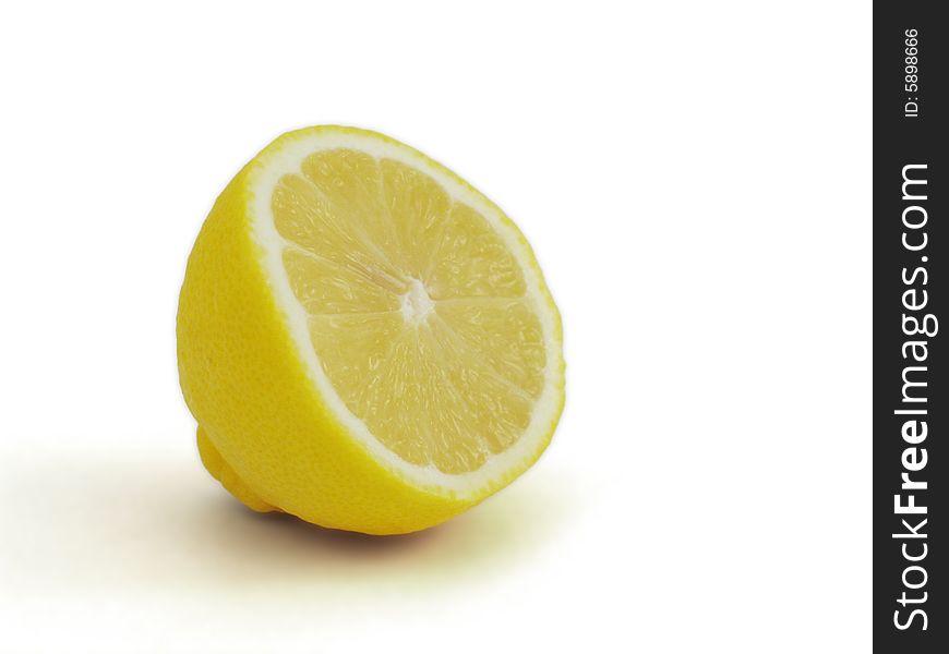 Juicy lemon fruit, isolated, white background