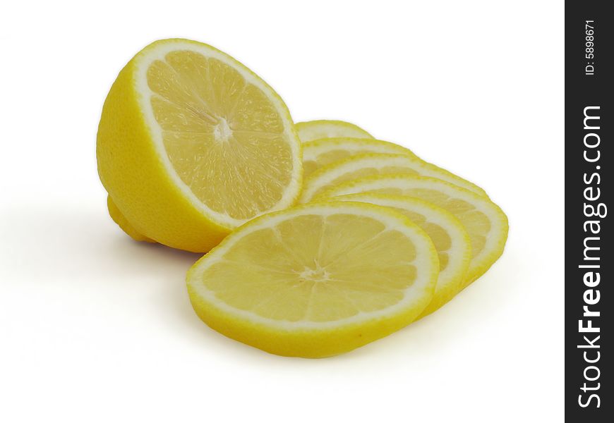 Juicy lemon fruit, isolated, white background