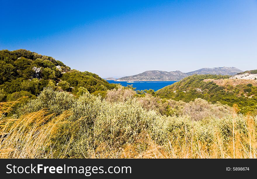 Mediterranean landscape. Samos Island, Greece. Mediterranean landscape. Samos Island, Greece.