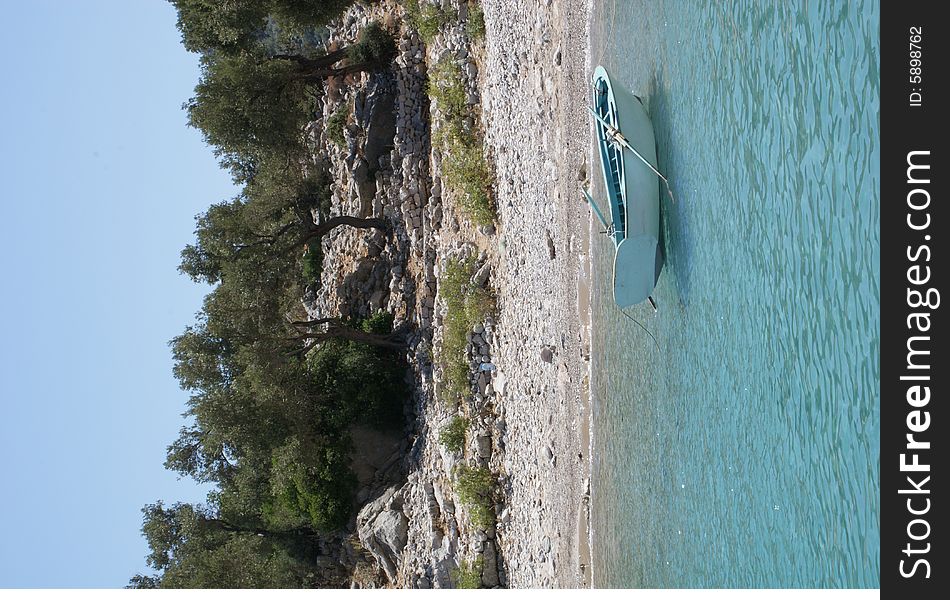 Boat on a virgin bay