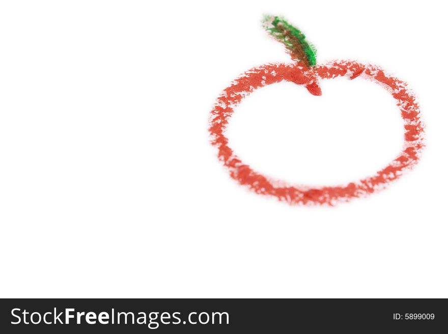 Crayon drawing of a red tomato isolated on white. Crayon drawing of a red tomato isolated on white.