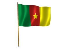 Cameroon Silk Flag Stock Images