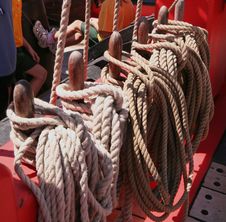 Ropes On An Old Boat Stock Photos Ropes On An Old Boat Stock Photos