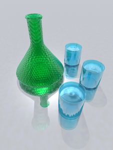 Bottle And Glasses Stock Images Bottle And Glasses Stock Images