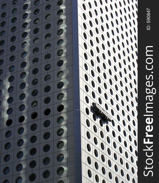 Abstract building having windows cleaned. Abstract building having windows cleaned