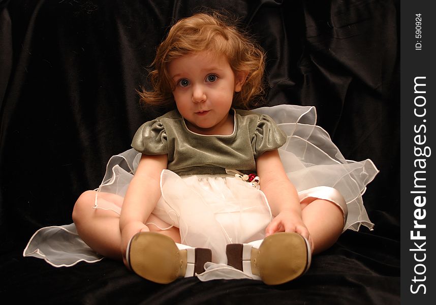 Young girl poses in her princess dress. Young girl poses in her princess dress