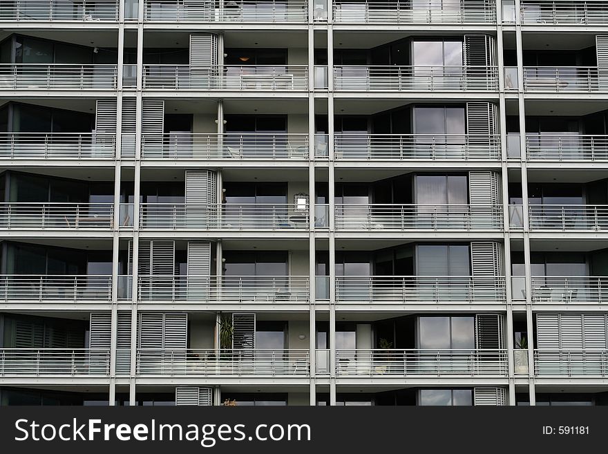 Frame full of balconies in a residential building