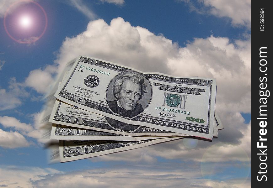 Dollar Flying In The Sky