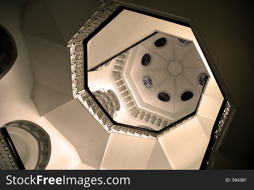 Spiral stairway leading upwards in a castle. Spiral stairway leading upwards in a castle