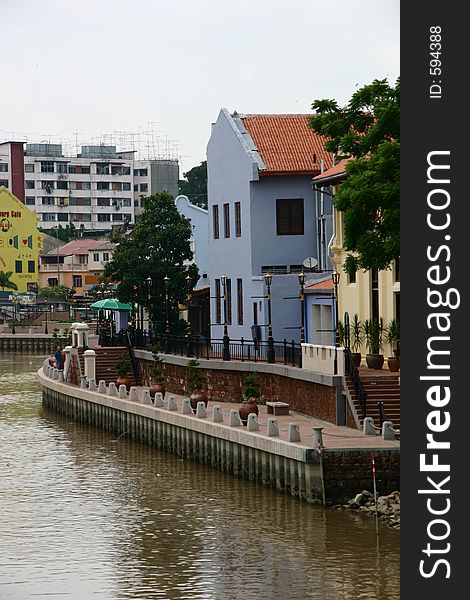 River Scene in Asia