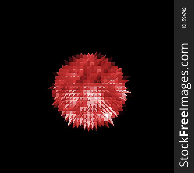 Red spiky ball, made in Photoshop