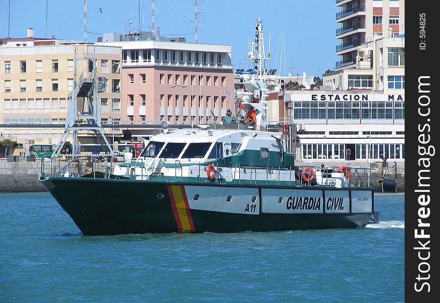 The Guardia Civil Patrol Boat Rio Cabriel in the Port of Cadiz
