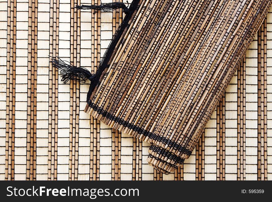 Two bamboo mats