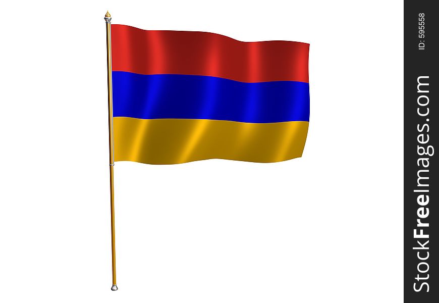 Silk flag of Armenia. Silk flag of Armenia