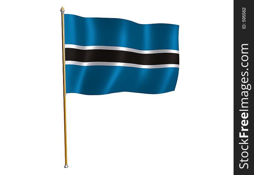 Silk flag of Botswana. Silk flag of Botswana