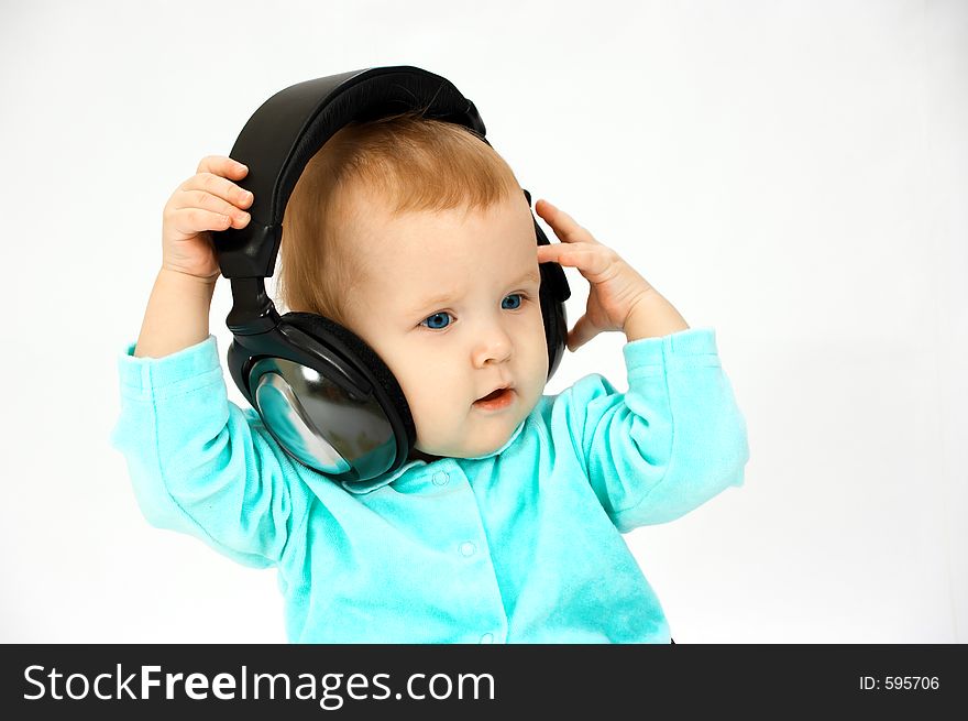 Baby and head-phones