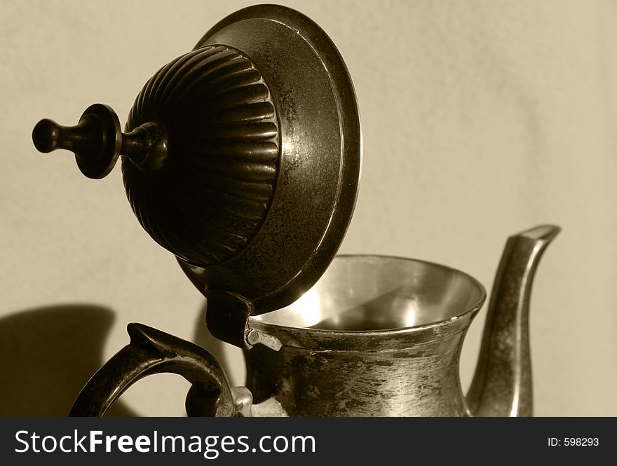 Old-fashioned teapot, family heirloom. Old-fashioned teapot, family heirloom