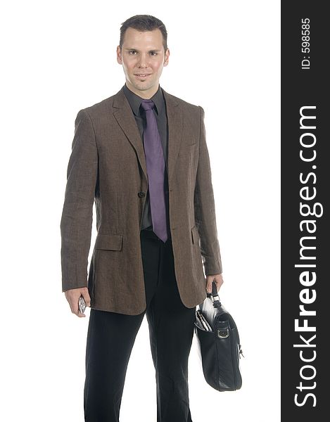 Young businessman with a strong, confident expression. Young businessman with a strong, confident expression