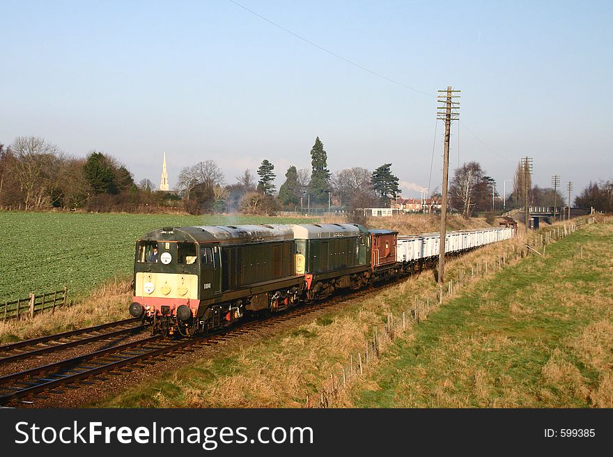 Vintage Train In The English Countryside