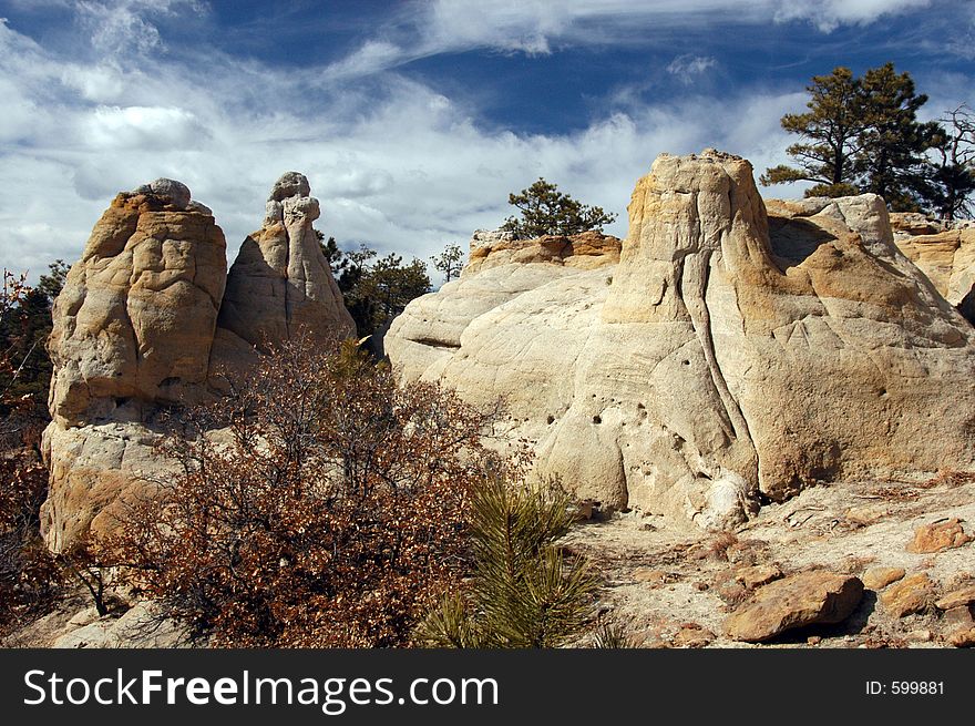 Rock formation on a nice blue sky cloudy day in colorado. Rock formation on a nice blue sky cloudy day in colorado