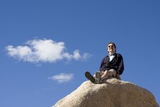 Sitting On Top Of His World Royalty Free Stock Image