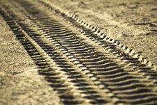 Track In The Sand Royalty Free Stock Image Track In The Sand Royalty Free Stock Image