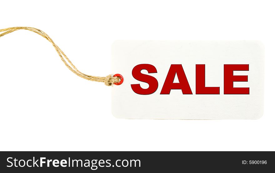 Higly Detailed White Sale Tag Isolated on White. Tag Collection - see more on my portfolio.