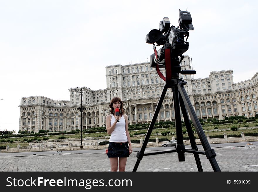 A nice and young reporter