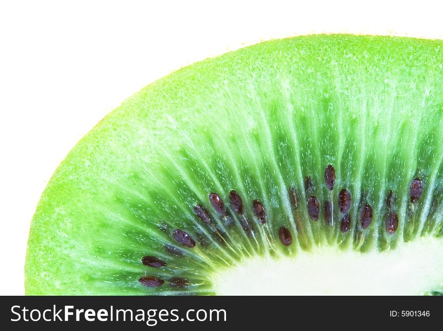 Isolated macro photo of a fresh kiwi