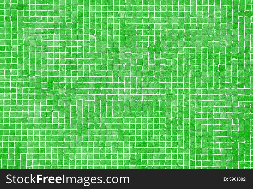 Pattern, background or texture of a big green mosaic