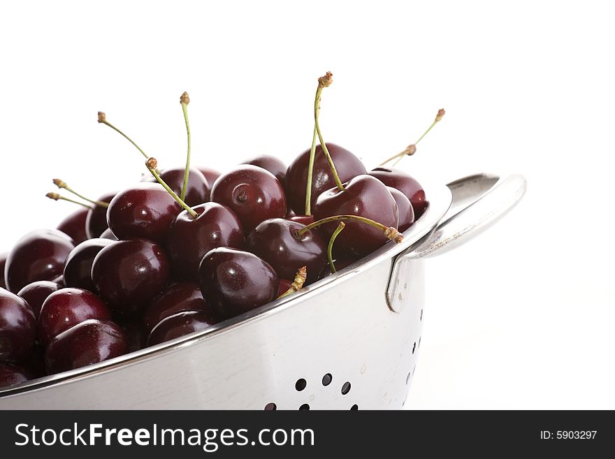 Sweet cherries on white background