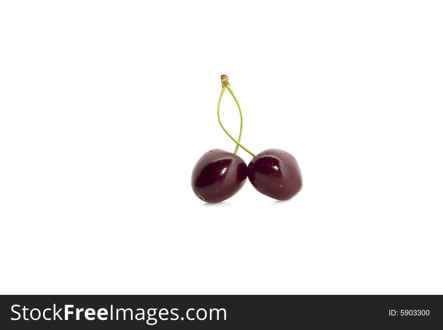 Sweet cherries on white background