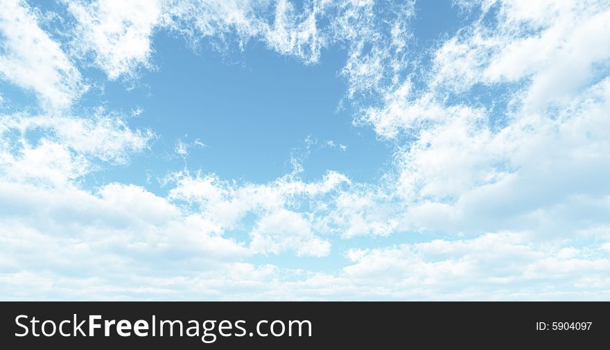 Beautiful summer cloudscape. 3d image. Beautiful summer cloudscape. 3d image