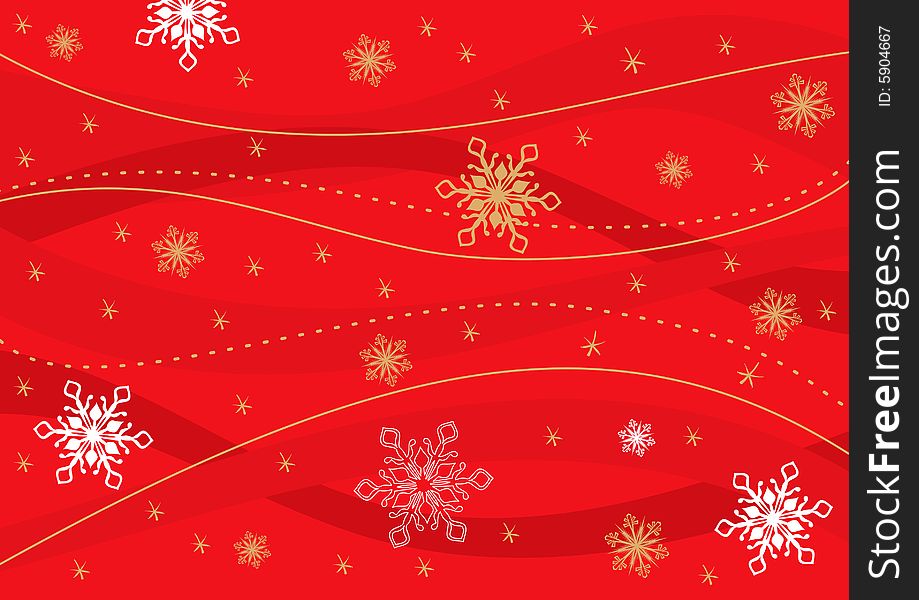 Christmas red illustration with snowflakes. Christmas red illustration with snowflakes