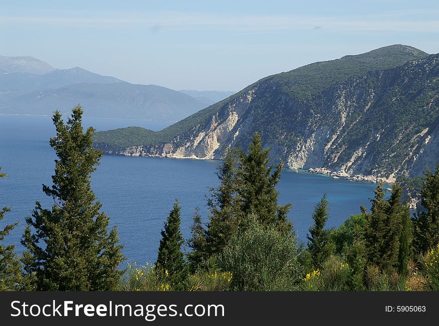 The island of Ithaca in the Ionian Sea, Greece. The island of Ithaca in the Ionian Sea, Greece